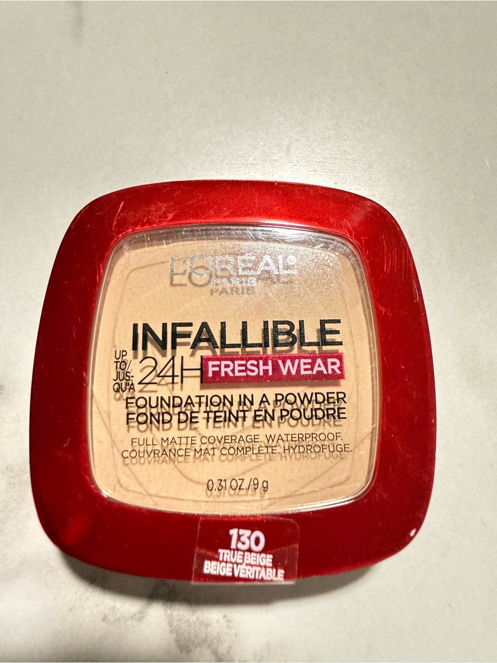 L'Oreal Red and Clear Compact Case with Powder Insert